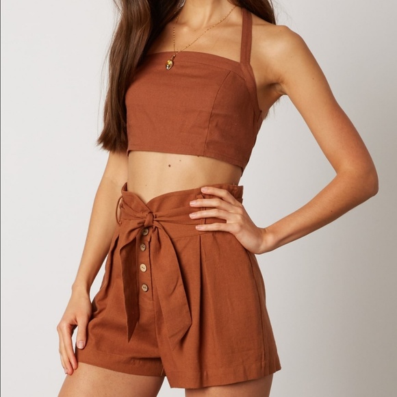 🚨//The Ellarose// Rust brown shorts - Picture 2 of 8